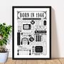 Born In 1946 Personalised 80th Birthday Fact Poster, thumbnail 1 of 9