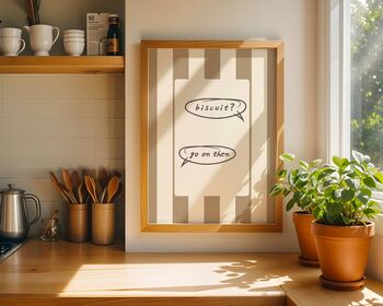 Biscuit? Go On Then Tea Time Themed Art Print, 3 of 6