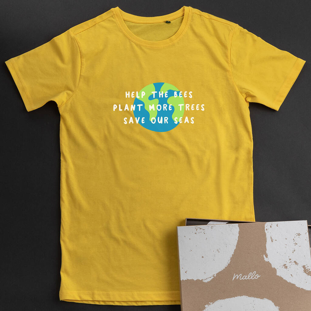 Organic Cotton 'Help The Bees' Slogan T Shirt, 1 of 7