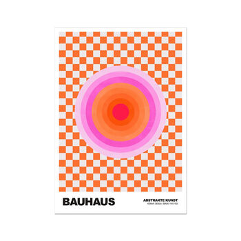 Bauhaus Monochrome Art Poster Target Checkerboard, 2 of 2