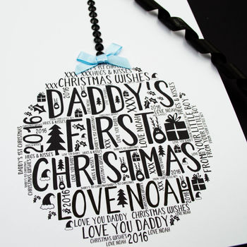 Daddy's First Christmas Son Bauble Card, 2 of 5