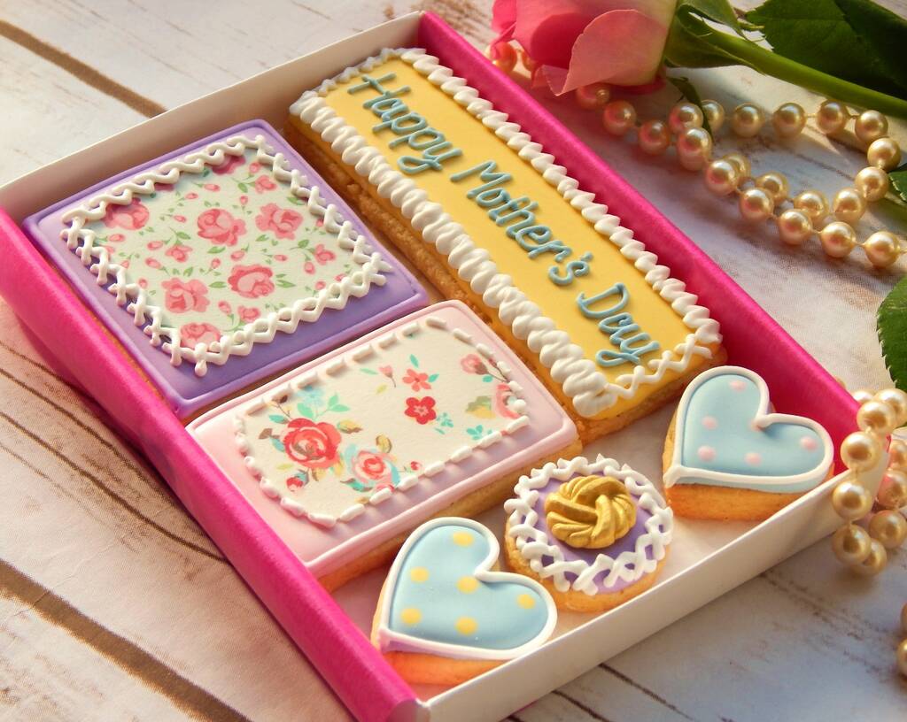 Hand Iced Mother's Day Patchwork Cookie Letterbox Gift By The Cookie ...