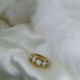 Opal Effect Gold Band Ring – 16k Gold Plated Brass With Shimmering Lab Opals, thumbnail 8 of 8