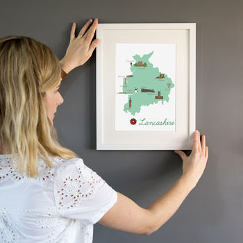 Lancashire County Map Illustration Print, 8 of 8