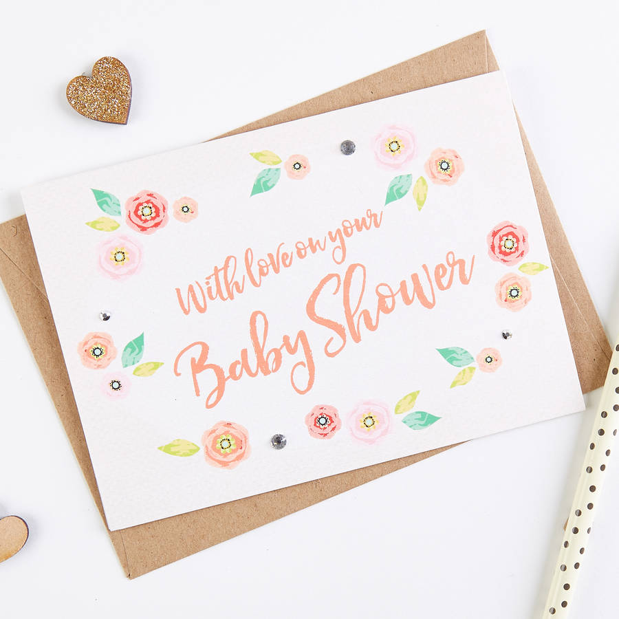 baby shower bright floral card by norma&dorothy