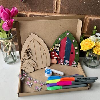 Fairy Door Toadstool Letterbox Wooden Craft Kit, 5 of 6