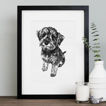 Vintage Style Crosshatch Illustration Of Your Pet, 3 of 7