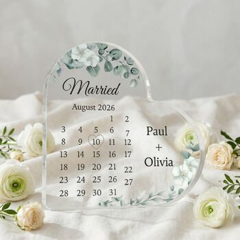Personalised Wedding Date Acrylic Heart, 2 of 5