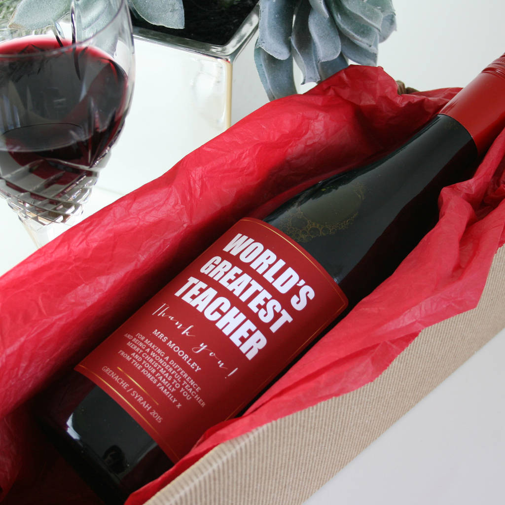 personalised teacher's gift wine by bottle bazaar | notonthehighstreet.com