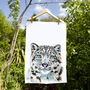 Inky Snow Leopard Tea Towel, thumbnail 8 of 9