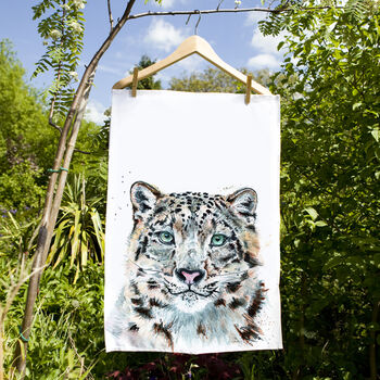 Inky Snow Leopard Tea Towel, 8 of 9