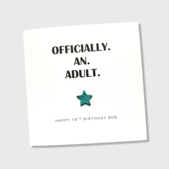 Officially An Adult Personalised 18th Birthday Card, 3 of 3
