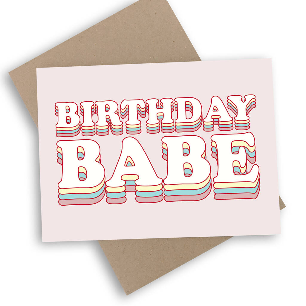 Birthday Babe, Retro Style Layer Cake Card By Mimi & Mae ...