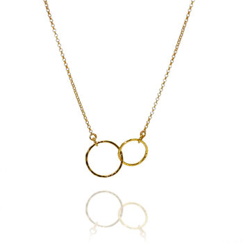 Double Circle Necklace With Hammered Finish, 2 of 3