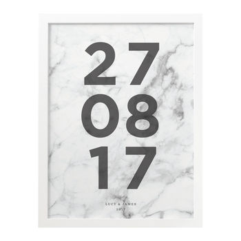 Personalised Marble Numbers Anniversary Print, 2 of 2