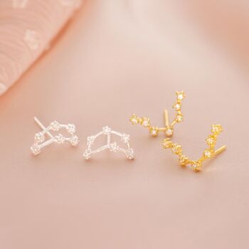 Sterling Silver Crystal Constellation Climber Earrings, 3 of 9