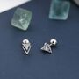 Sterling Silver Tiny Double Triangle Arrow Arrowhead Screw Back Earrings, thumbnail 3 of 12