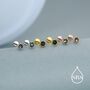 4mm Natural Moss Agate 16 G Flat Back Earrings In Sterling Silver, thumbnail 2 of 11
