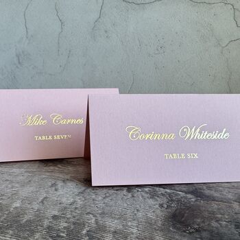 Wedding Table Personalised Guests Place Card Real Metallic Foil, 4 of 12