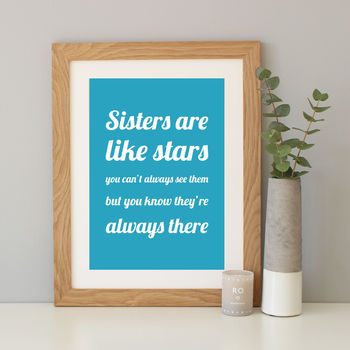 'Sisters Are Like Stars' Gift Print, 7 of 12