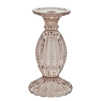 Pressed Glass Candlestick Pink, 4 of 4