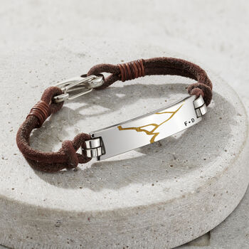 Men’s Leather Cord Personalised Kintsugi Bracelet, 3 of 7