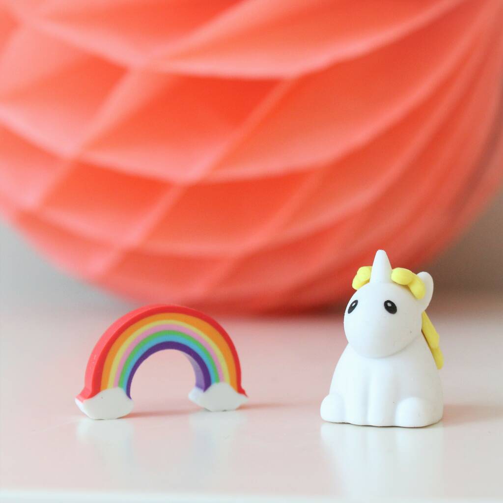 Set Of Two Unicorn And Rainbow Rubbers, 1 of 3