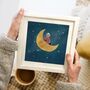 Moon And Stars Personalised Illustrated Photo Portrait, thumbnail 1 of 1