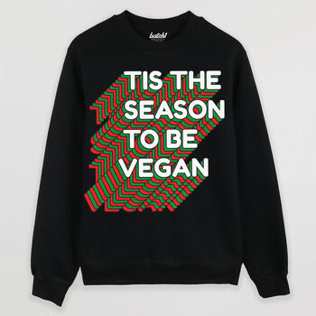 Tis The Season To Be Vegan Men's Christmas Jumper, 2 of 3