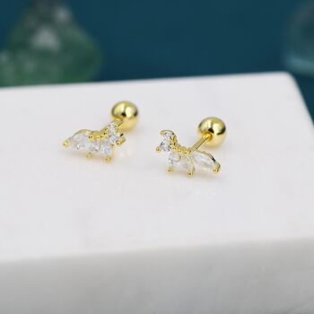 Marquise Cluster Cz Screwback Earrings, 6 of 12