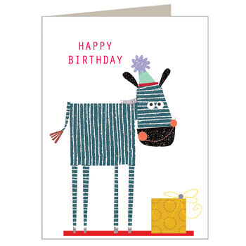 Happy Birthday Zebra Mini Card, 3 of 5