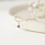 Sterling Silver February Birthstone Bracelet, thumbnail 6 of 9