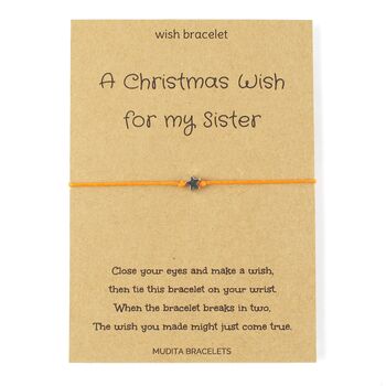 Christmas Wish For My Sister Charm Bracelet And Card, 3 of 5