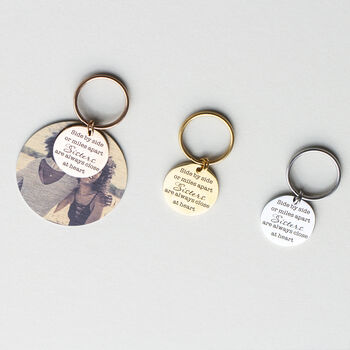 Sisters In Heart Compass Keyring With Photo Plate, 4 of 8