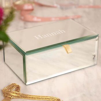 Personalised Mirrored Jewellery Box Wedding Gift, 6 of 8