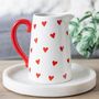 Heart Print Ceramic Flower Jug, thumbnail 1 of 4