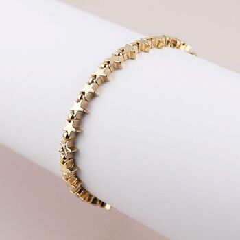 Golden Polished Stars Bead Bracelet, 2 of 3