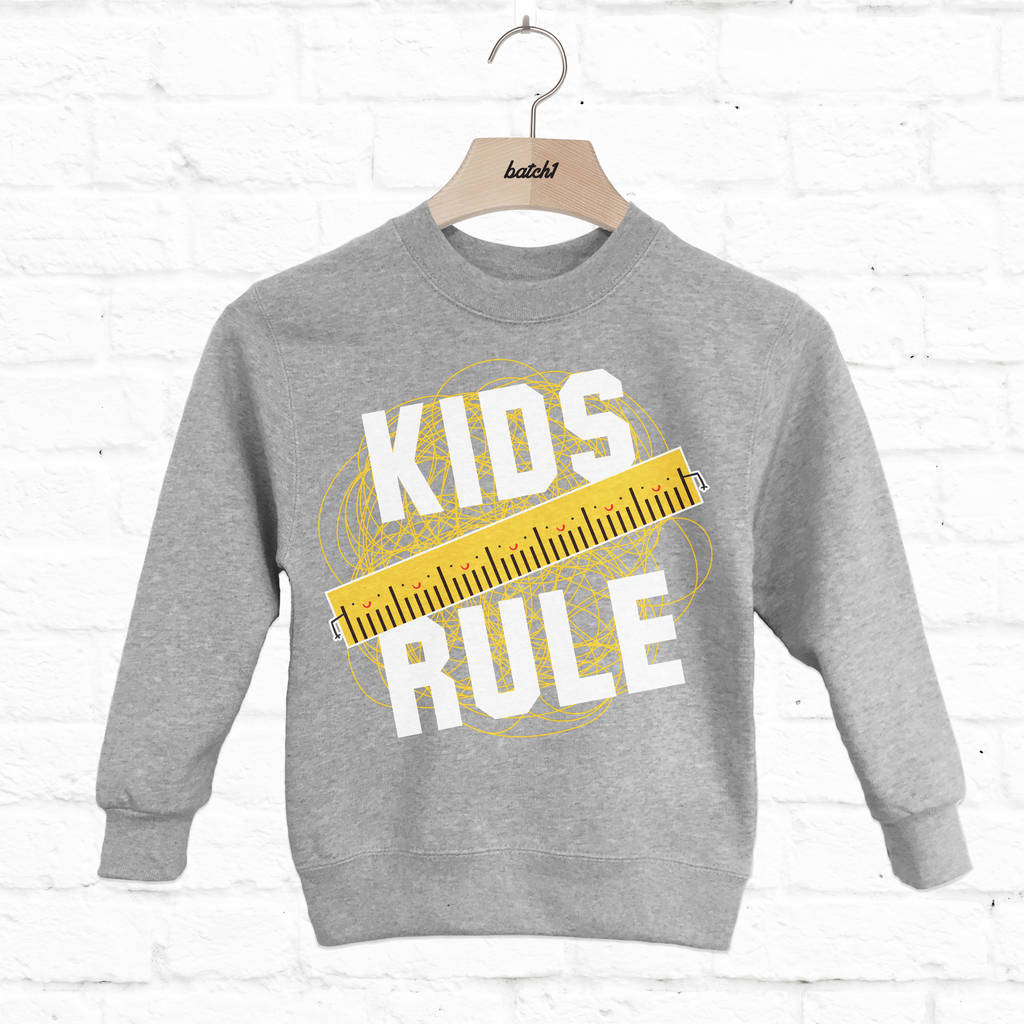 Kids Rule Children's Slogan Sweatshirt, 1 of 4