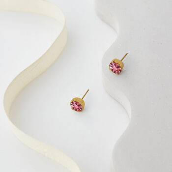 Pink Swarovski Crystal Stud Earrings, 6 of 6
