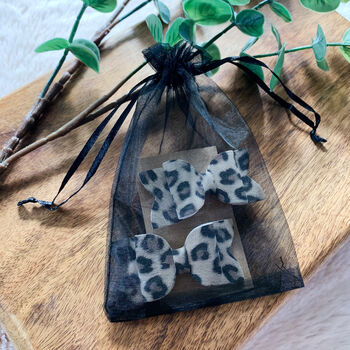 Handmade Leopard Print Hair Clips | Twinning Gift, 3 of 3