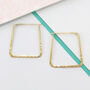 Hammered Small Square Gold Plated Silver Hoop Earrings, thumbnail 2 of 3