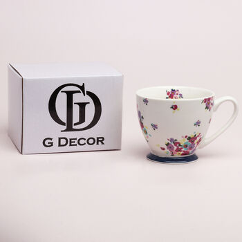 G Decor Gloria Floral Pastel Ceramic Tea Coffee Xl Cup, 3 of 6