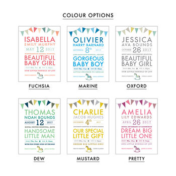 Special Baby Details Personalised Print, 2 of 6