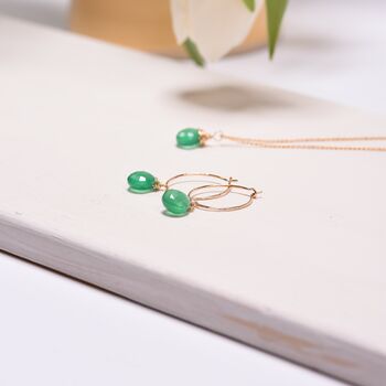 Green Onyx And Gold Fill Necklace, 4 of 6