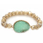 Gold And Mint Druzy Stretch Bracelet, thumbnail 2 of 2