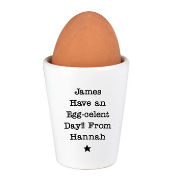 Personalised Easter Message Star Ceramic Egg Cup, 4 of 4