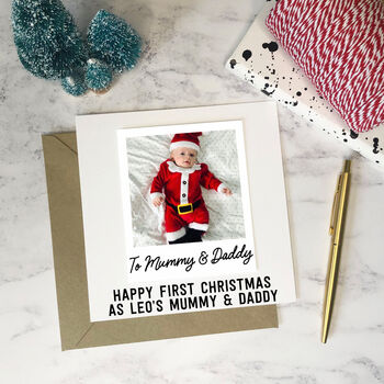 First Christmas Mummy And Daddy 3D Photo Card, 4 of 4