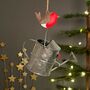 Robin On A Watering Can Hanging Decoration, thumbnail 2 of 2