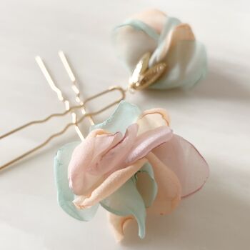 Mint Green And Pink Floral Hair Pin Set, 4 of 5