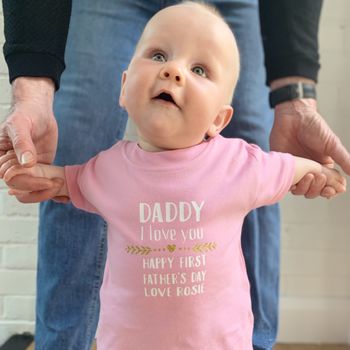 Happy First Father's Day Baby Personalised T Shirt, 6 of 6